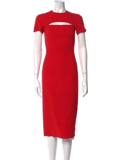 Pre-owned Victoria Beckham Crew Neck Knee-length Dress In Red