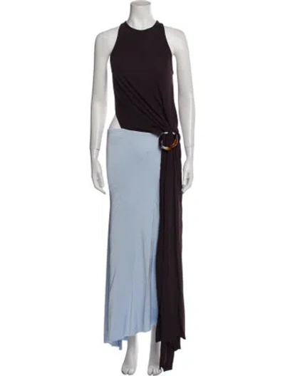 Pre-owned Victoria Beckham Crew Neck Knee-length Dress W/ Tags In Blue