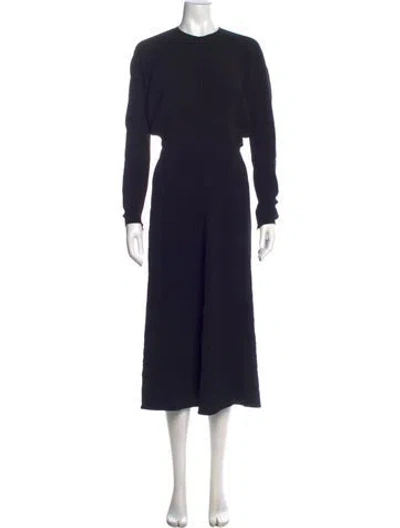 Pre-owned Victoria Beckham Crew Neck Long Dress In Blue
