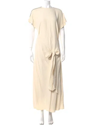 Pre-owned Victoria Beckham Crew Neck Long Dress In Neutral