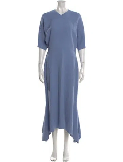 Pre-owned Victoria Beckham Crew Neck Long Dress W/ Tags In Blue