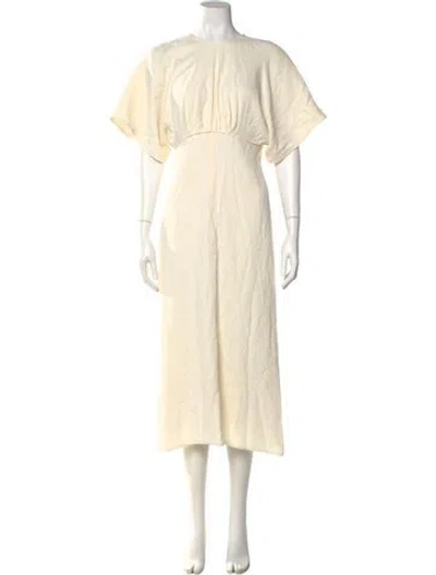 Pre-owned Victoria Beckham Crew Neck Long Dress W/ Tags In Neutral