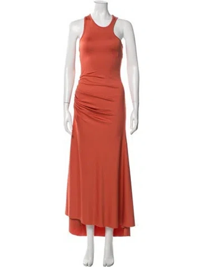 Pre-owned Victoria Beckham Crew Neck Long Dress W/ Tags In Orange