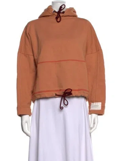 Pre-owned Victoria Beckham Crew Neck Long Sleeve Hoodie In Brown