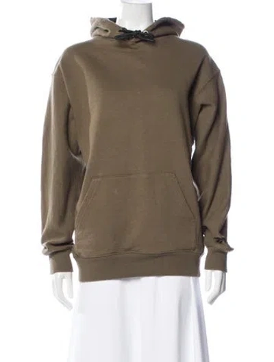 Pre-owned Victoria Beckham Crew Neck Long Sleeve Hoodie In Brown