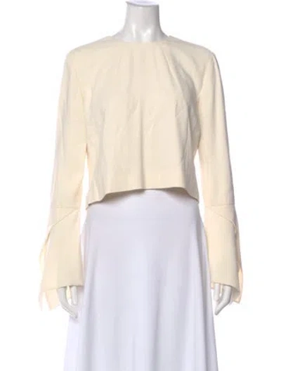 Pre-owned Victoria Beckham Crew Neck Long Sleeve Top In Neutral