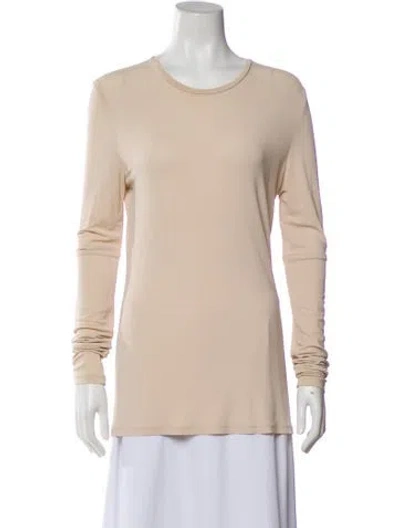 Pre-owned Victoria Beckham Crew Neck Long Sleeve T-shirt In Neutral