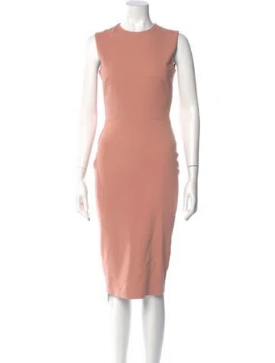 Pre-owned Victoria Beckham Crew Neck Midi Length Dress In Pink