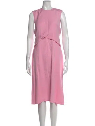 Pre-owned Victoria Beckham Crew Neck Midi Length Dress In Pink