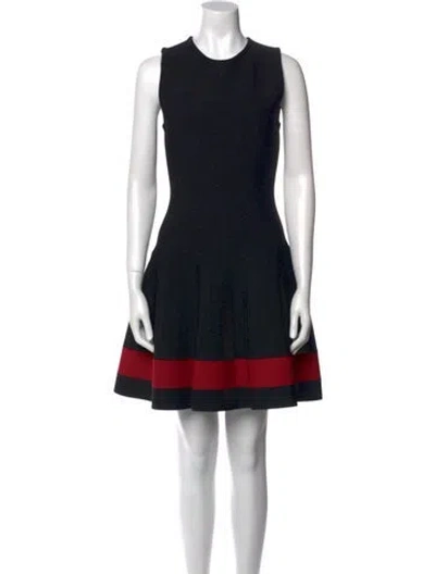 Pre-owned Victoria Beckham Crew Neck Mini Dress In Black