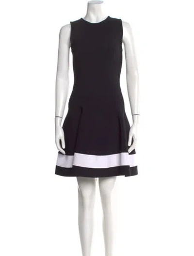 Pre-owned Victoria Beckham Crew Neck Mini Dress In Black