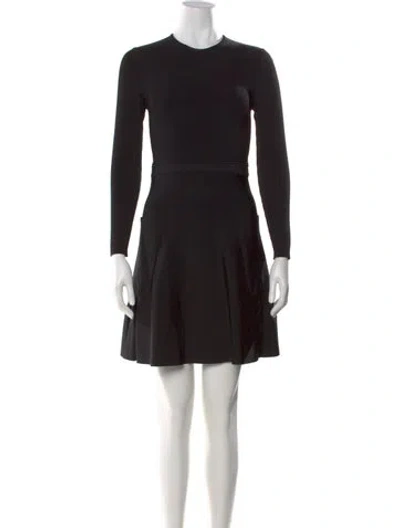 Pre-owned Victoria Beckham Crew Neck Mini Dress In Black