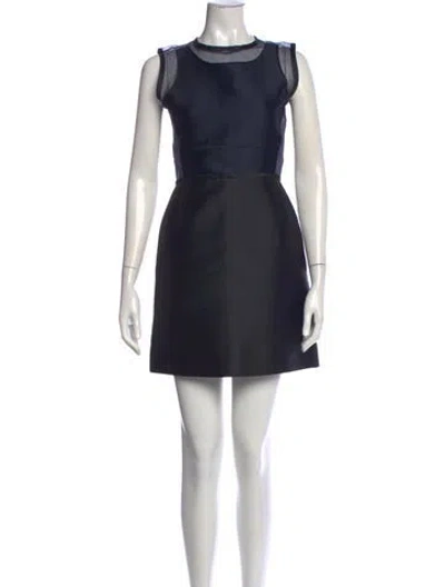 Pre-owned Victoria Beckham Crew Neck Mini Dress In Black