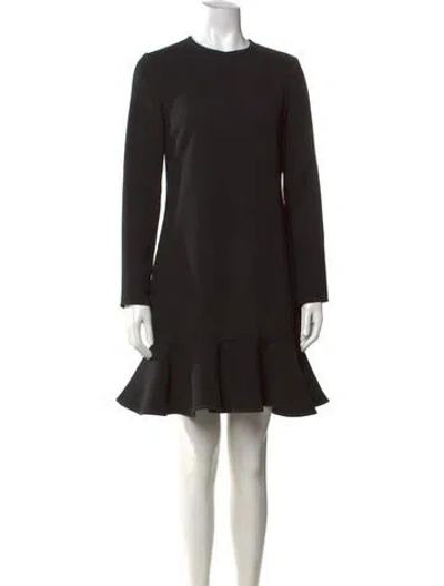 Pre-owned Victoria Beckham Crew Neck Mini Dress In Black