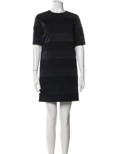 Pre-owned Victoria Beckham Crew Neck Mini Dress In Blue