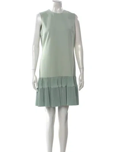 Pre-owned Victoria Beckham Crew Neck Mini Dress In Green