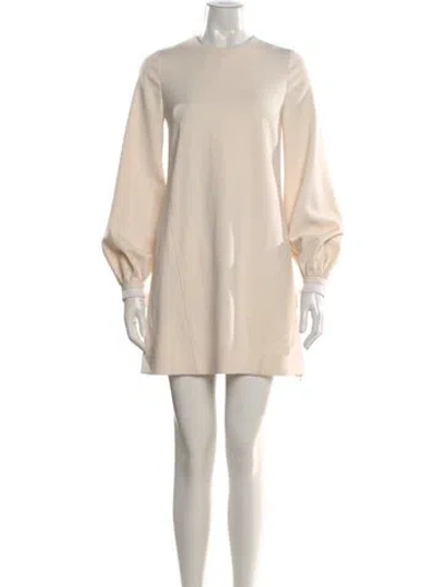 Pre-owned Victoria Beckham Crew Neck Mini Dress In Neutral