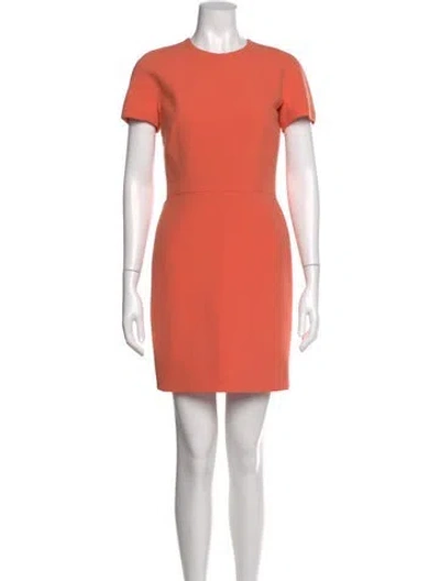 Pre-owned Victoria Beckham Crew Neck Mini Dress In Orange