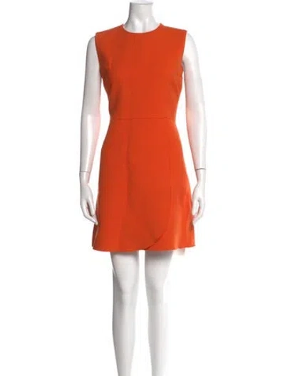 Pre-owned Victoria Beckham Crew Neck Mini Dress In Orange