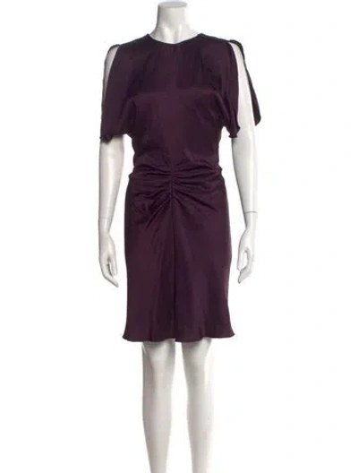 Pre-owned Victoria Beckham Crew Neck Mini Dress In Purple