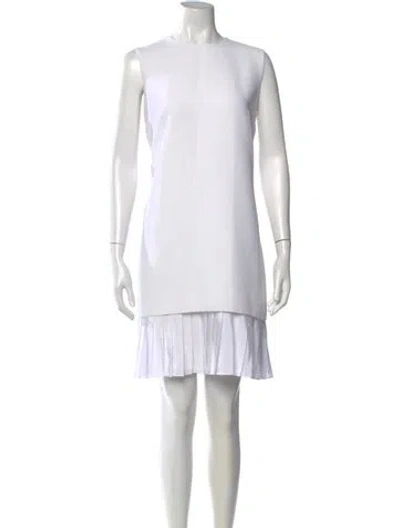 Pre-owned Victoria Beckham Crew Neck Mini Dress In White