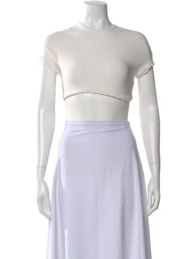 Pre-owned Victoria Beckham Crew Neck Short Sleeve Crop Top In Neutral