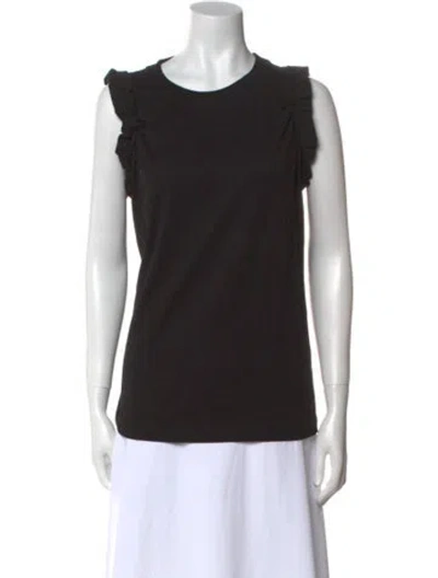 Pre-owned Victoria Beckham Crew Neck Short Sleeve Tank Top In Black