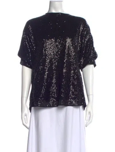 Pre-owned Victoria Beckham Crew Neck Short Sleeve Top In Black