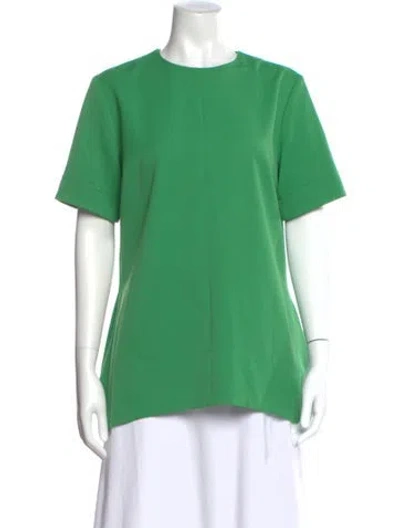 Pre-owned Victoria Beckham Crew Neck Short Sleeve Top In Green