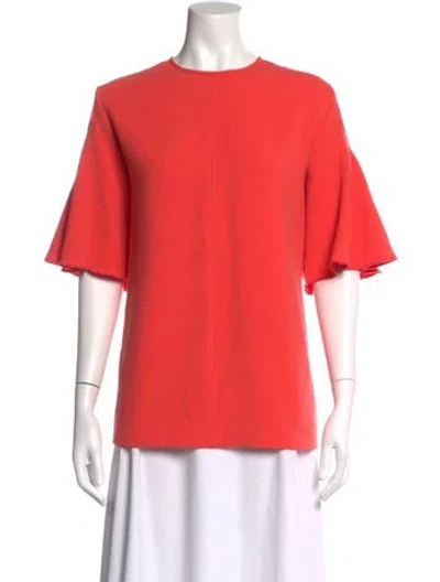 Pre-owned Victoria Beckham Crew Neck Short Sleeve Top In Orange