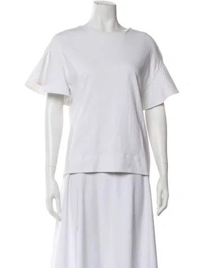Pre-owned Victoria Beckham Crew Neck Short Sleeve Top In White