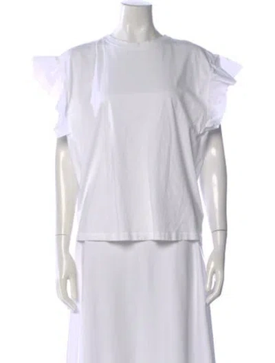 Pre-owned Victoria Beckham Crew Neck Short Sleeve Top In White