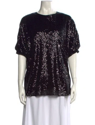 Pre-owned Victoria Beckham Crew Neck Short Sleeve T-shirt In Black