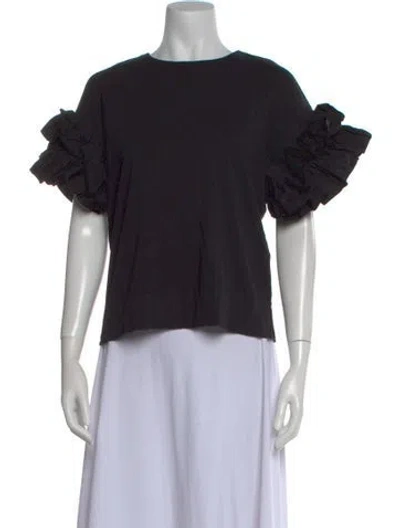 Pre-owned Victoria Beckham Crew Neck Short Sleeve T-shirt In Black