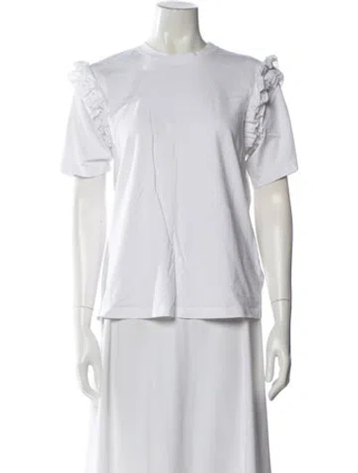 Pre-owned Victoria Beckham Crew Neck Short Sleeve T-shirt In White