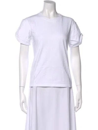 Pre-owned Victoria Beckham Crew Neck Short Sleeve T-shirt In White
