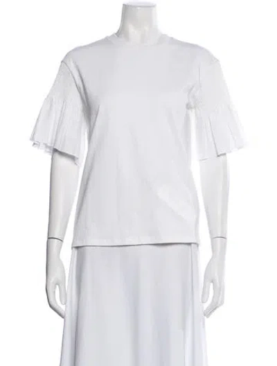 Pre-owned Victoria Beckham Crew Neck Short Sleeve T-shirt In White