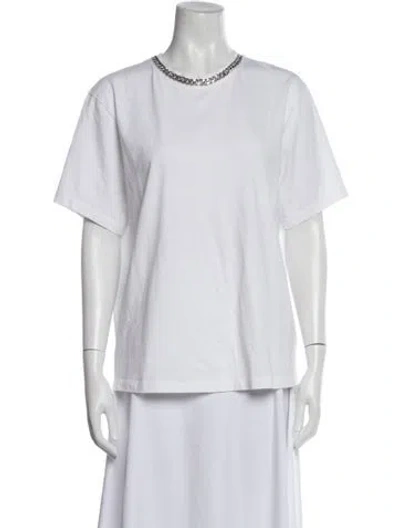 Pre-owned Victoria Beckham Crew Neck Short Sleeve T-shirt In White