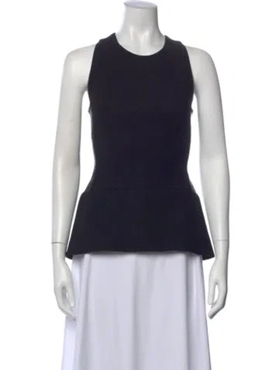 Pre-owned Victoria Beckham Crew Neck Sleeveless Top In Black