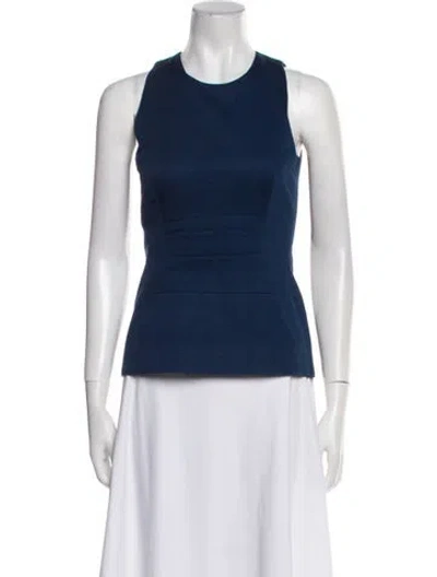 Pre-owned Victoria Beckham Crew Neck Sleeveless Top In Blue
