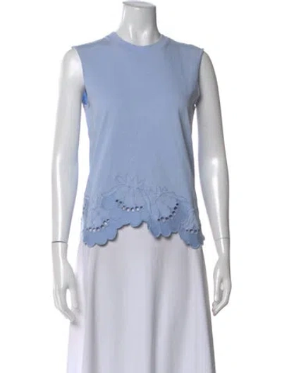 Pre-owned Victoria Beckham Crew Neck Sleeveless Top In Blue
