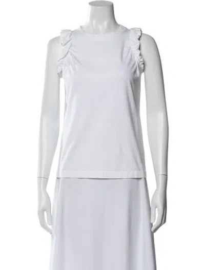 Pre-owned Victoria Beckham Crew Neck Sleeveless Top In White