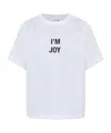 Victoria Beckham Graphic Print Crew Neck Short Sleeve Top In White