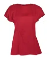 Victoria Beckham Crew Neck Top In Red