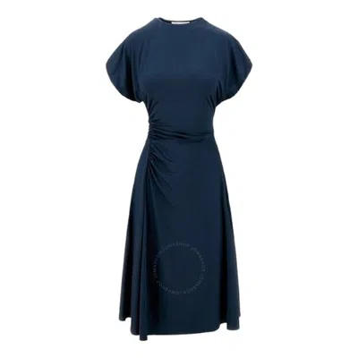 Victoria Beckham Crewneck Gathered Midi Dress