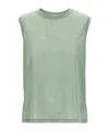 Victoria Beckham Embroidered Logo Sleeveless Crew Neck Top In Green