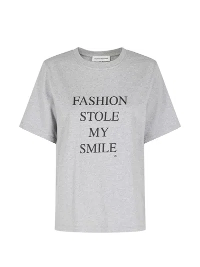 Victoria Beckham Crew-neck T-shirt In Gray