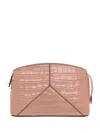 Victoria Beckham Croc-effect Crossbody Bag In Rosa