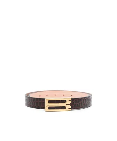 Victoria Beckham Croc-embossed Belt In Multicolor