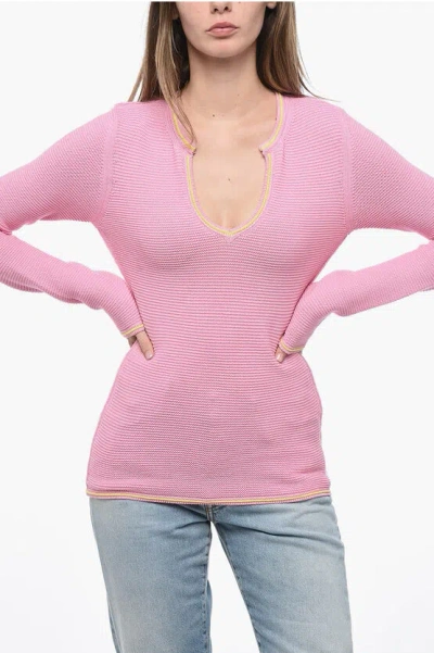Victoria Beckham Cotton-blend Top In Pink